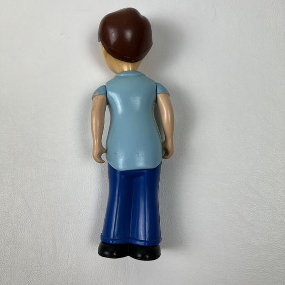 LITTLE TIKES VTG Dollhouse Dad Father Doll Figure Blue Shirt Brown Hair Toy - Picture 6 of 7